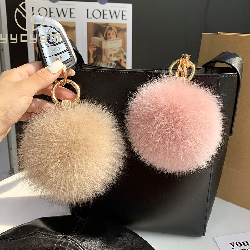 Women'S Emo Accessories - 2024 Fluffy Real Fox bulu bola