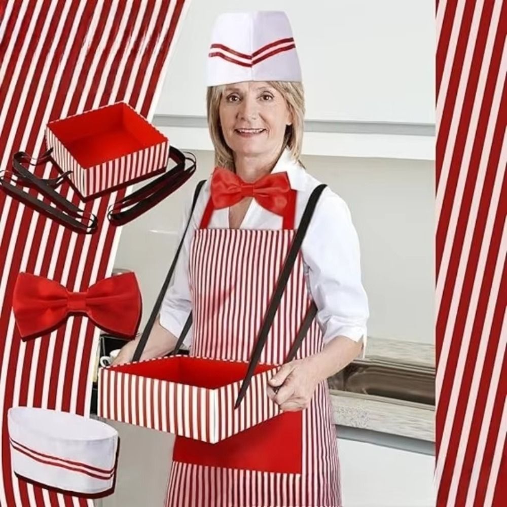 Women Kitchen Accessories - Carnivals Circus Waiter Cosplay Apron dengan