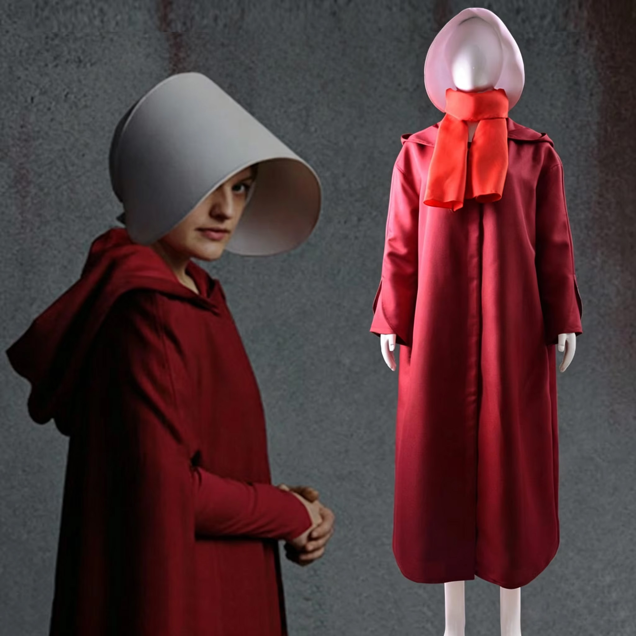 Women'S Red Accessories - Kostum Cosplay He Handmaid's Tale, Gaun