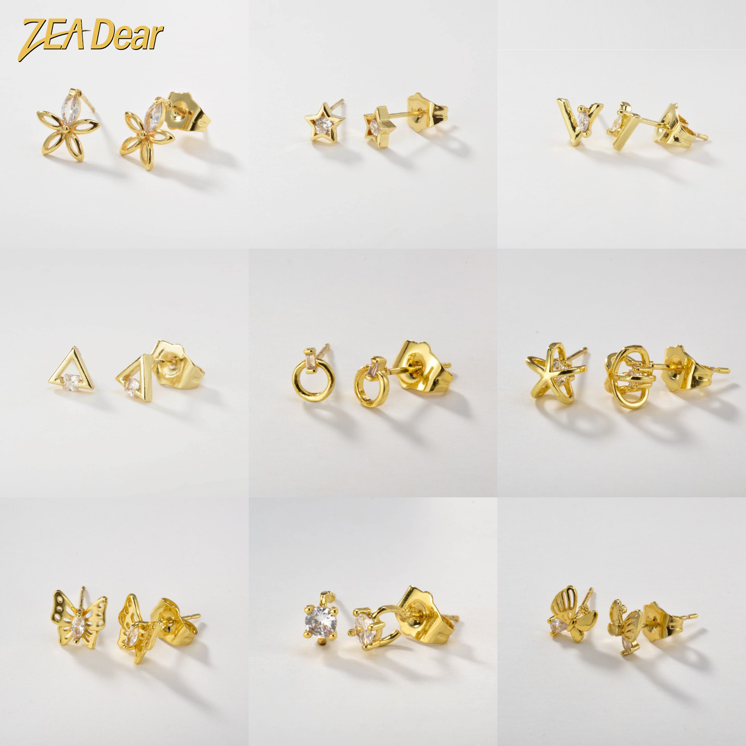 Women Accessories Dubai - ZEADear anting-anting wanita lapis emas 18k