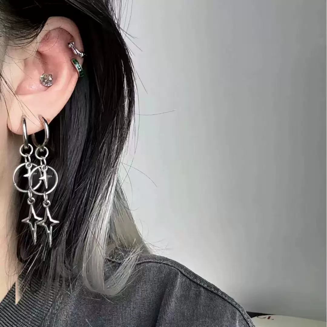 Anting Liontin Bintang Salib P - Women'S Emo Accessories ulasan dan harga