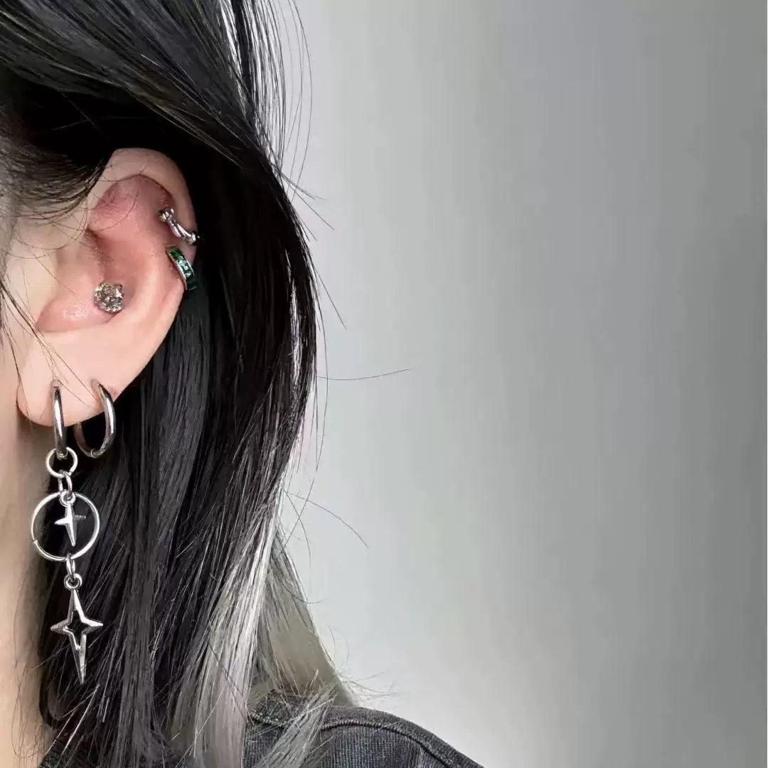 Anting Liontin Bintang Salib P - Women'S Emo Accessories ulasan dan harga