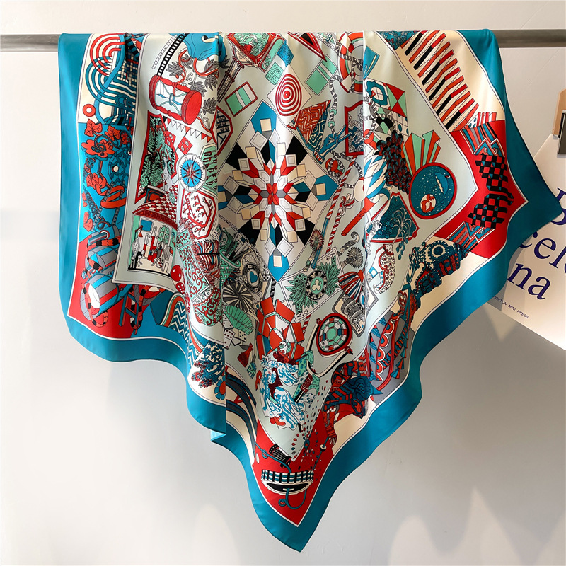 Syal Sutra Twill Kotak-kotak B - Silk Scarf Square ulasan dan harga
