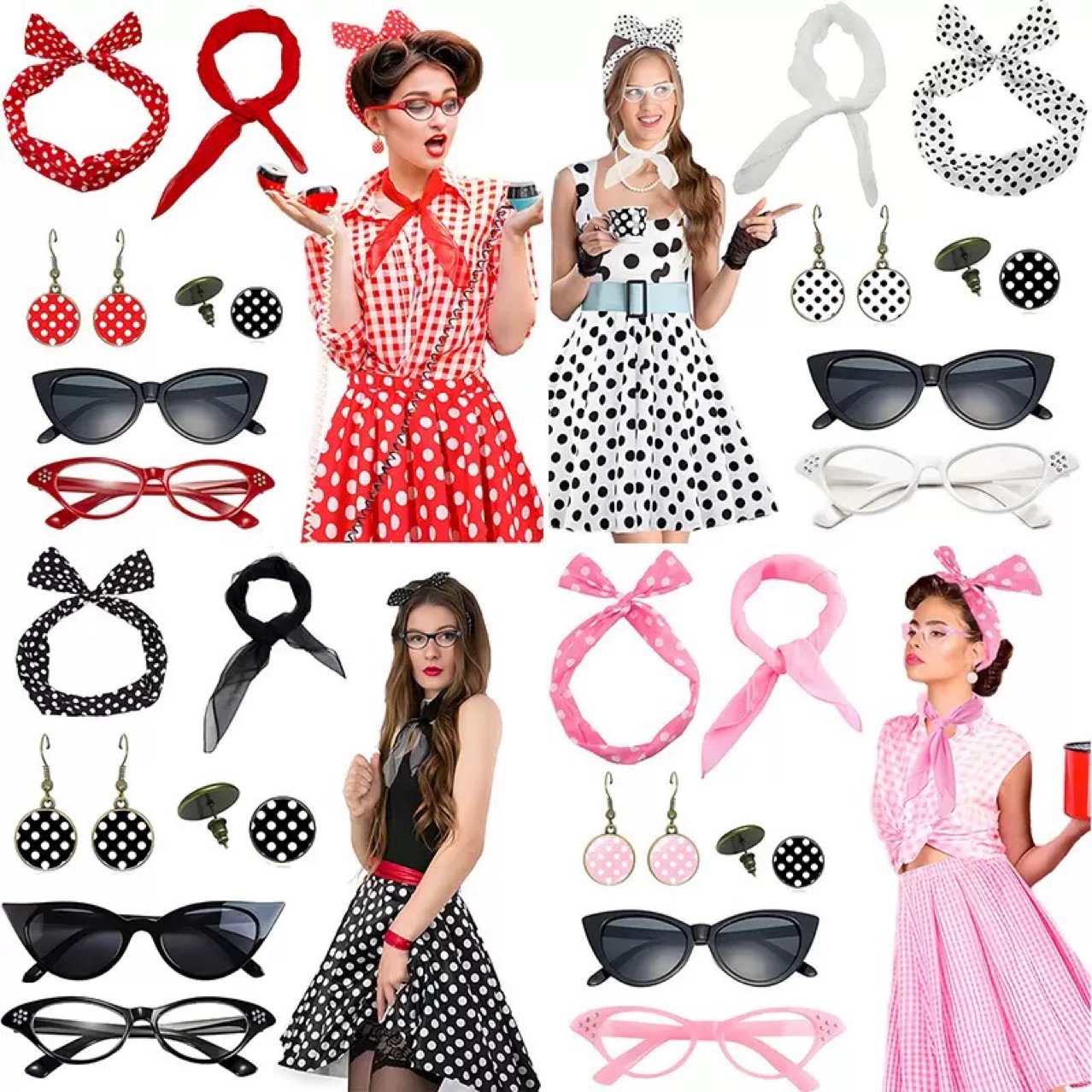 Set Aksesoris Kostum Cosplay P - Women'S Accessories In The 1950S ulasan dan harga
