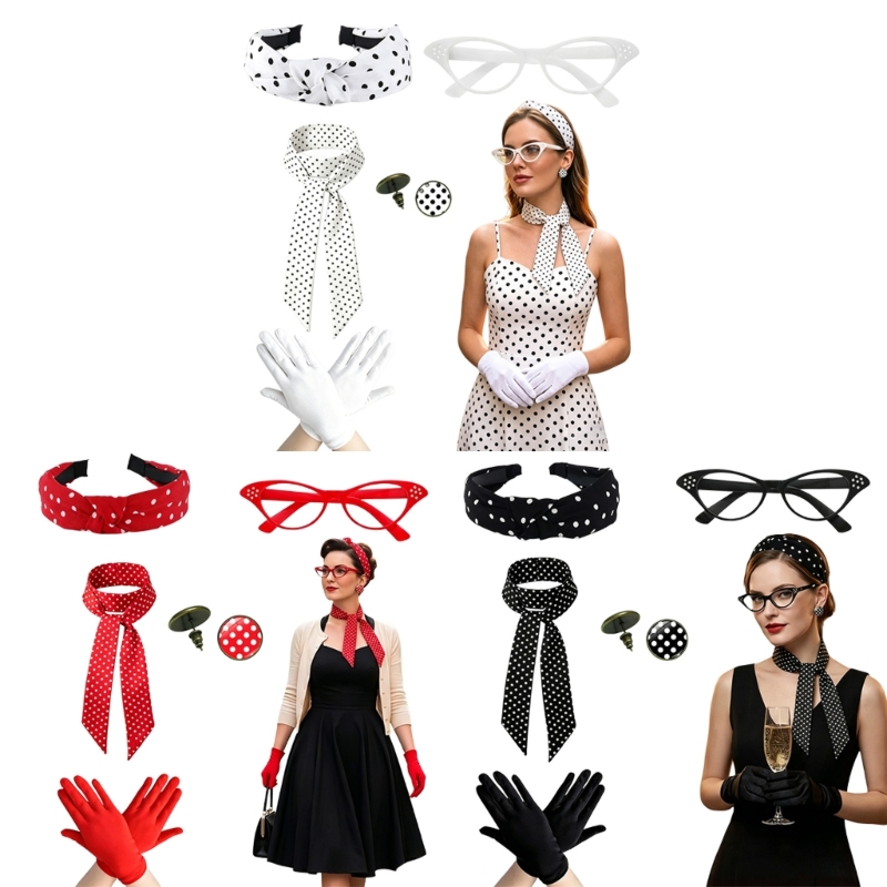 5Pcs Kostum Wanita Era 1950-an - Women'S Accessories In The 1950S ulasan dan harga